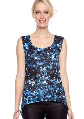DKNY Jeans Printed Asymmetrical Tank