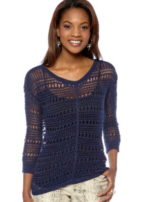 DKNY Jeans Open Work Sweater