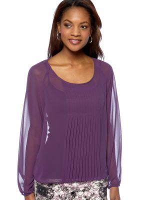 DKNY Jeans Pleat Front Blouse