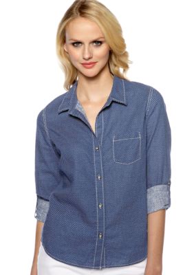 DKNY Jeans Ditsy Star Chambray Shirt