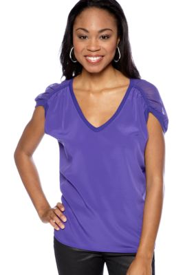 DKNY Jeans Mixed Media Blouse