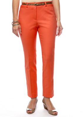 Madison Petite Belted Ankle Pant