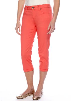 New Directions Weekend Twill Cuff Capri Pant