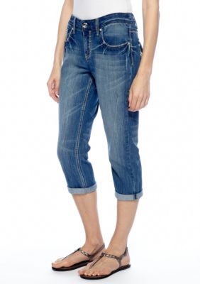 New Directions Weekend Embellished Jean Crop Pant