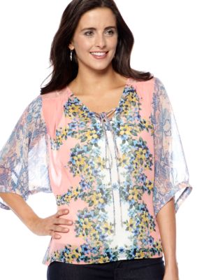 New Directions Woven Kayla Tie Front
