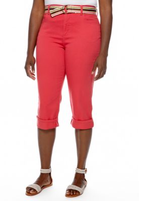 Gloria Vanderbilt Plus Size Amanda Belted Capri