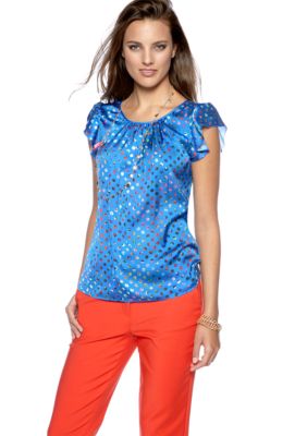 CYNTHIA Cynthia Rowley Ruffle Sleeve Top