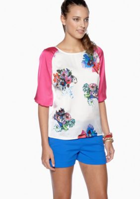 CYNTHIA Cynthia Rowley Three Quarter Sleeve Raglan Blouse
