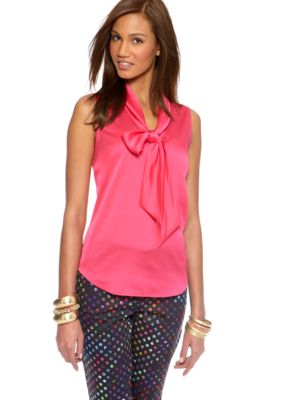 CYNTHIA Cynthia Rowley Sleeveless Bow Blouse