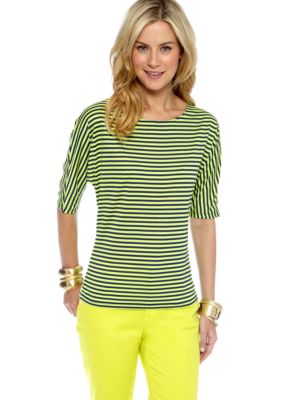 CYNTHIA Cynthia Rowley Stripe Dolman Sleeve Tee