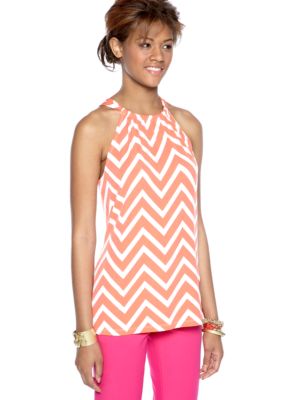 CYNTHIA Cynthia Rowley Zig Zag Halter Top