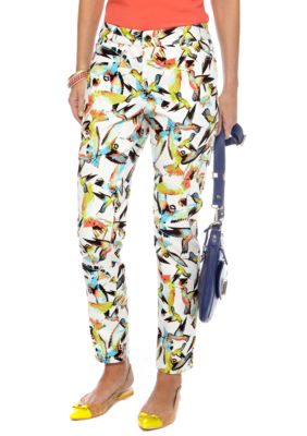 CYNTHIA Cynthia Rowley 5-Pocket Bird Print Jean