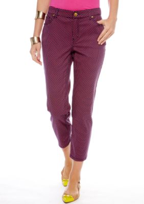 CYNTHIA Cynthia Rowley Printed Cuff Capri Jean
