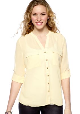 Grass Roll Sleeve Camp Shirt