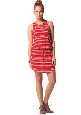 C&C California Split Neck Stripe Tank Dress