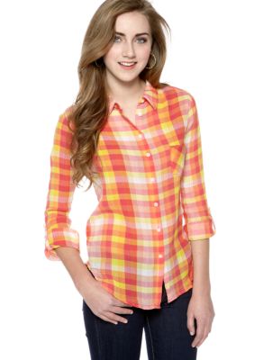 C&C California Checked Plaid Button Down Shirt