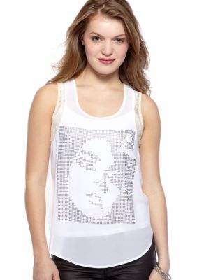 Chord Lace Trim Stud Tank