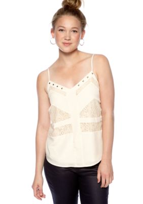 Chord Lace Inset High Low Tank