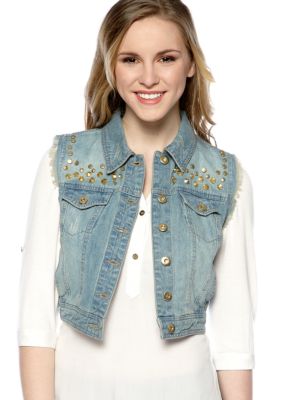 Chord Jean Vest with Studs
