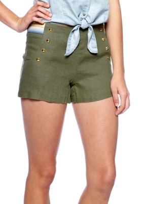 Chord Flat Front Linen Short