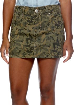 Chord Camouflage Printed Mini Skirt
