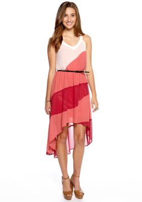Chord Asymmetrical Color Block Tank Dress