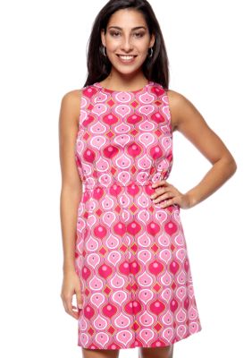 ellen & ollie Tie V-Back Printed Dress