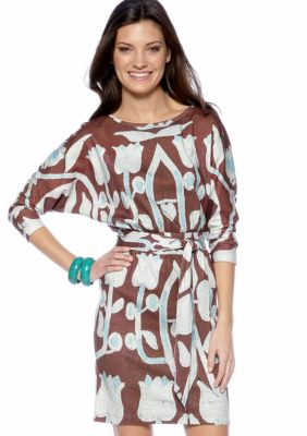 Stone Morris South Digital Printed Knit Dolman Sleeve Dress