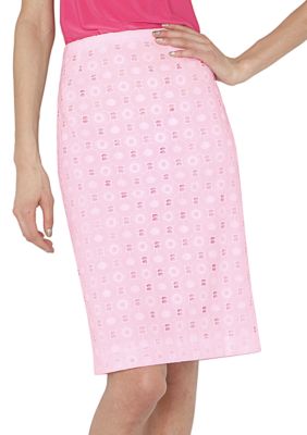 Isaac Mizrahi New York Eyelet Pencil Skirt