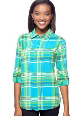 Overdrive Long Sleeve Printed Plaid Shirt