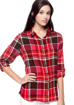 Overdrive Long Sleeve Printed Plaid Shirt