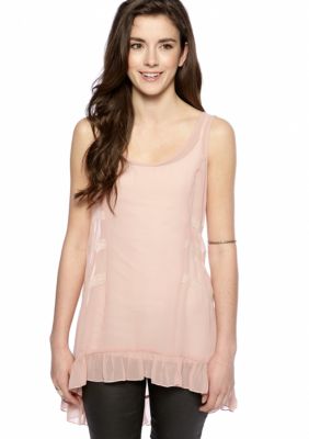 Lily White Lace Trim Tank