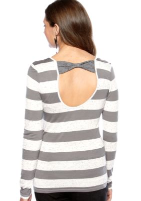 circles and cycles Striped Top with Back Bow
