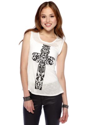 circles and cycles Peplum Back Pleather Cross Top