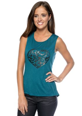circles and cycles Peplum Back Pleather Heart Top