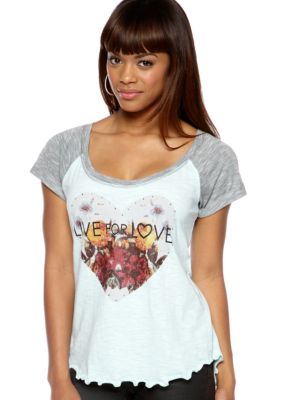 circles and cycles Raglan Sleeve Floral Graphic Tee