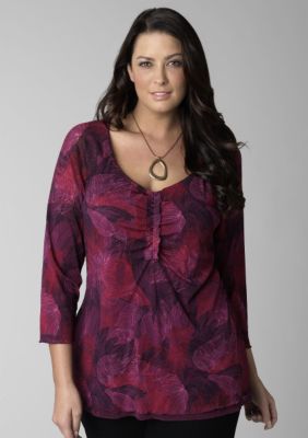Calvin Klein Jeans Plus Size Printed Mesh Top
