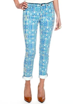 Calvin Klein Jeans Pop Ikat Skinny Ankle Pant with Rolled Hem