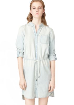 Calvin Klein Jeans Cinch Waist Chambray Shirtdress
