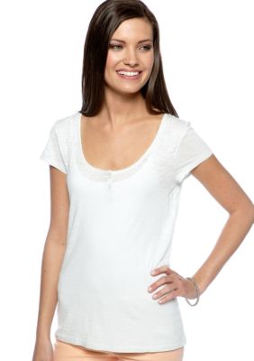 Calvin Klein Jeans Smocked Shoulder Tee