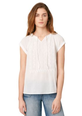 Calvin Klein Jeans Embroidered Crinkle Gauze Top