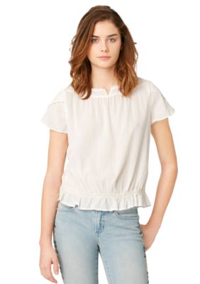 Calvin Klein Jeans Ruffle Crochet Embellished Top