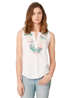Calvin Klein Jeans Embroidered Front Henley Top