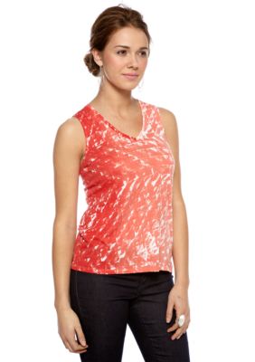 Calvin Klein Jeans V-Neck Jersey Tribal Print Top