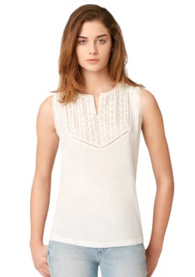 Calvin Klein Jeans Embroidered Front Sleeveless Top
