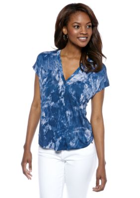 Calvin Klein Jeans Printed Pleated Henley Top