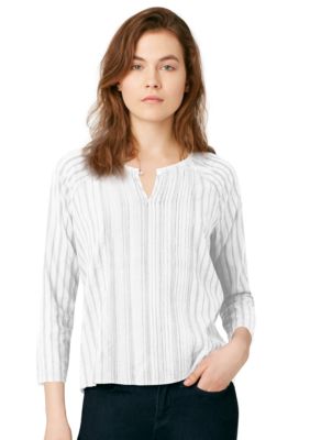 Calvin Klein Jeans Three-Quarter Sleeve Stripe Top