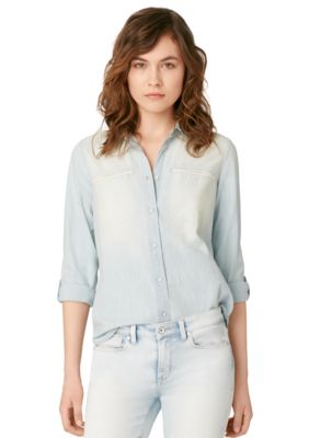 Calvin Klein Chambray Boyfriend Button Down Blouse