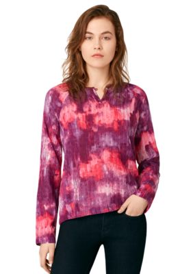 Calvin Klein Jeans Printed Split Neck Keyhole Top