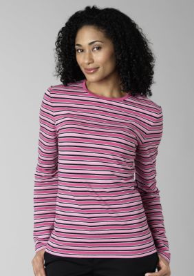 Jones New York Signature Striped Crew Neck Tee
